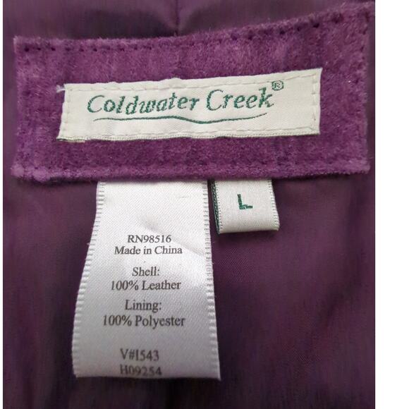 Coldwater Creek Purple Plum Suede Button Up Jacket Fully Lined Women's Size L - Picture 2 of 8